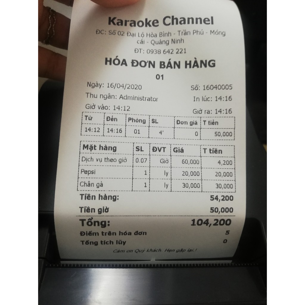 Trọn bộ Máy In Bill Bán Hàng cho Cho Mô Hình Karaoke