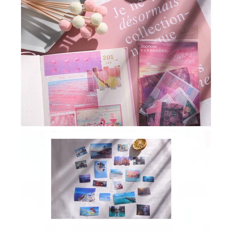 Enjoymore✨ Set 40 Miếng Dán Phong cách Instagram Trang Trí Sổ Kế Hoạch Bộ Washi Sticker