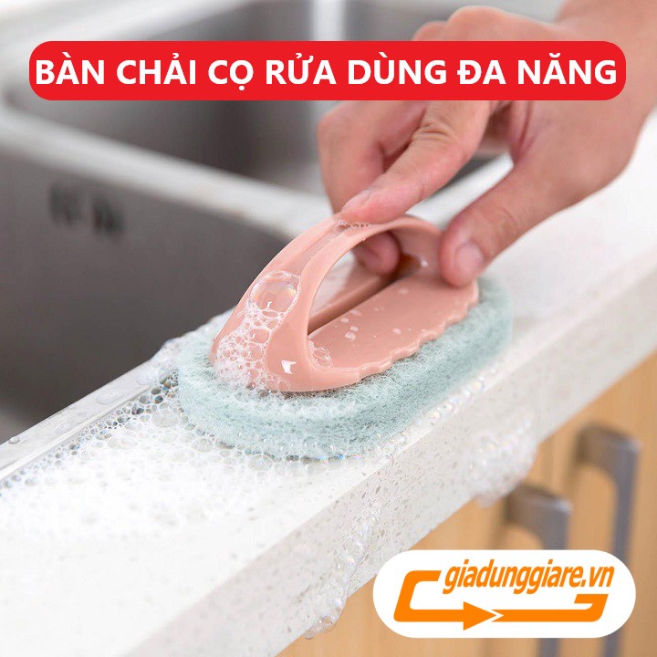 BÀN CHẢI CỌ RỬA đa năng, bàn chải bọt biển có tay cầm (Giao mầu ngẫu nhiên)