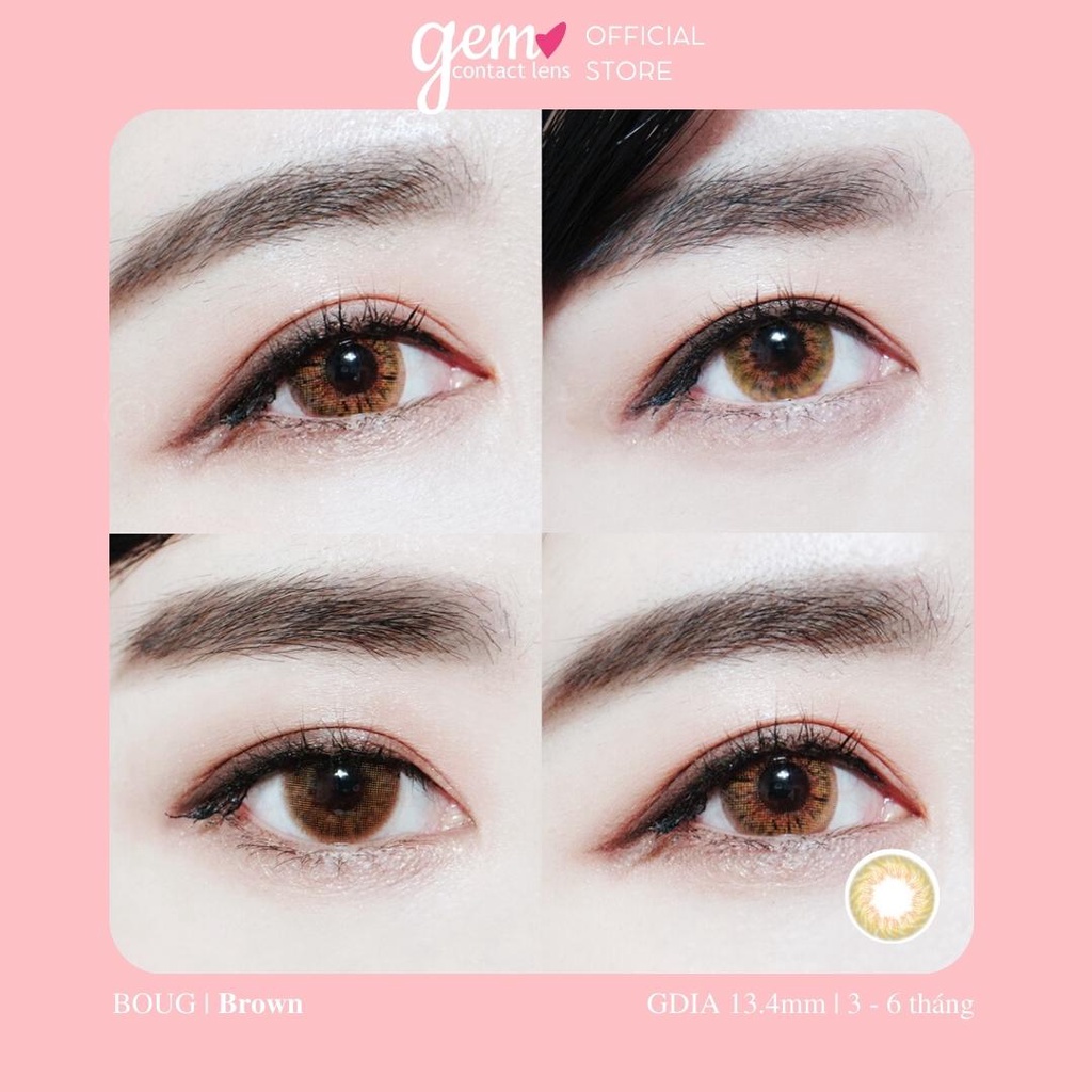 Áp Tròng Giãn Nhẹ BOUG BROWN HSd 3-6 Tháng OLENS KOREA  Lens Nâu Sáng Make Up Tây Phù Hợp Cho Mắt Nhạy Cảm