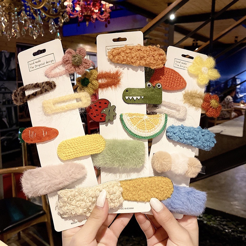 Kẹp Tóc Lông Nhung Kiểu Hoạt Hình Đáng Yêu Thời Trang Hàn Quốc