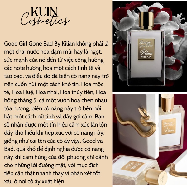 Nước Hoa Nữ Kilian Good Girl Gone Bad 50ml- Mùi hương Rắn Trắng Quyến Rũ và Sang Trọng