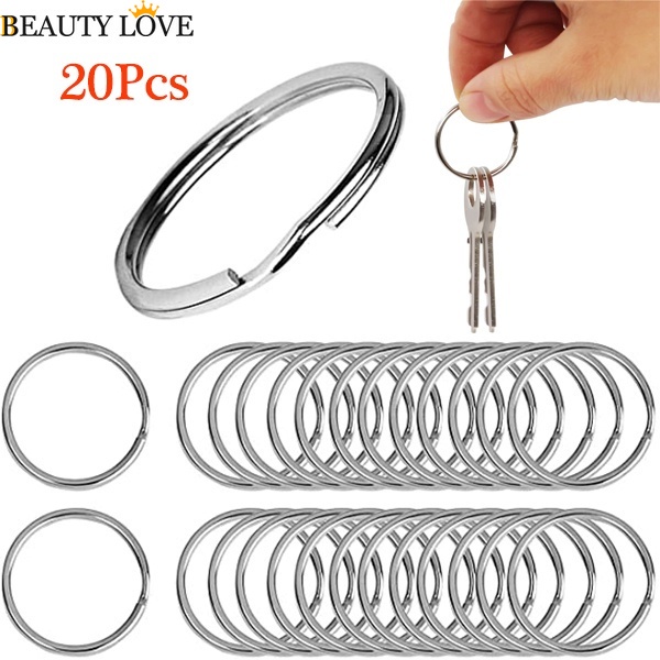 Set 20 Móc Khóa Tròn 25mm Bằng Thép Không Gỉ 304 Thiết Kế Đơn Giản