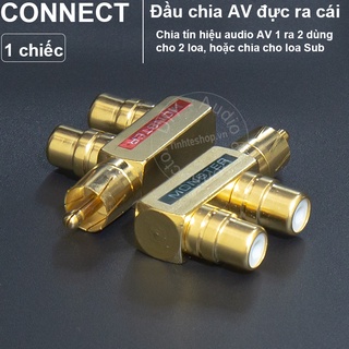 Jack chia AV 1 ra 2 đồng mạ vàng 24K 1 chiếc