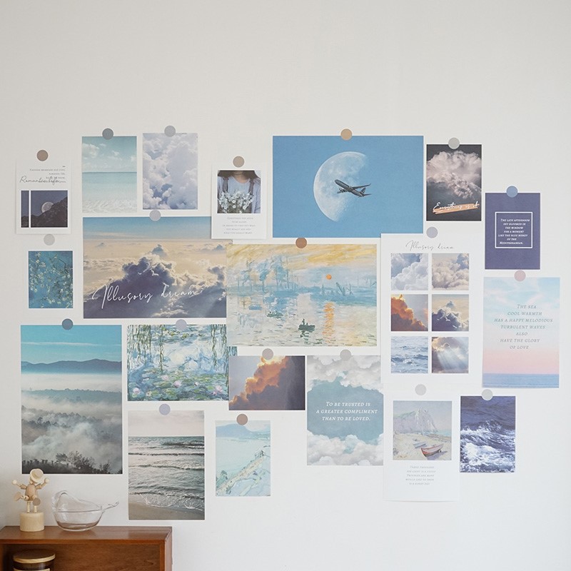 Ảnh trang trí poster dán tường hình decor vintage aesthetic retro postcard bưu thiếp tranh giấy treo phòng ngủ bàn học | BigBuy360 - bigbuy360.vn