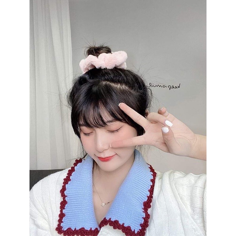 ☃️Chun cột tóc scrunchies lông