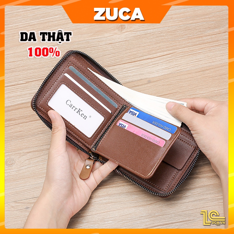 Ví nam, bóp nam ngang da bò thật 100% thương hiệu Zuca | AN08 |