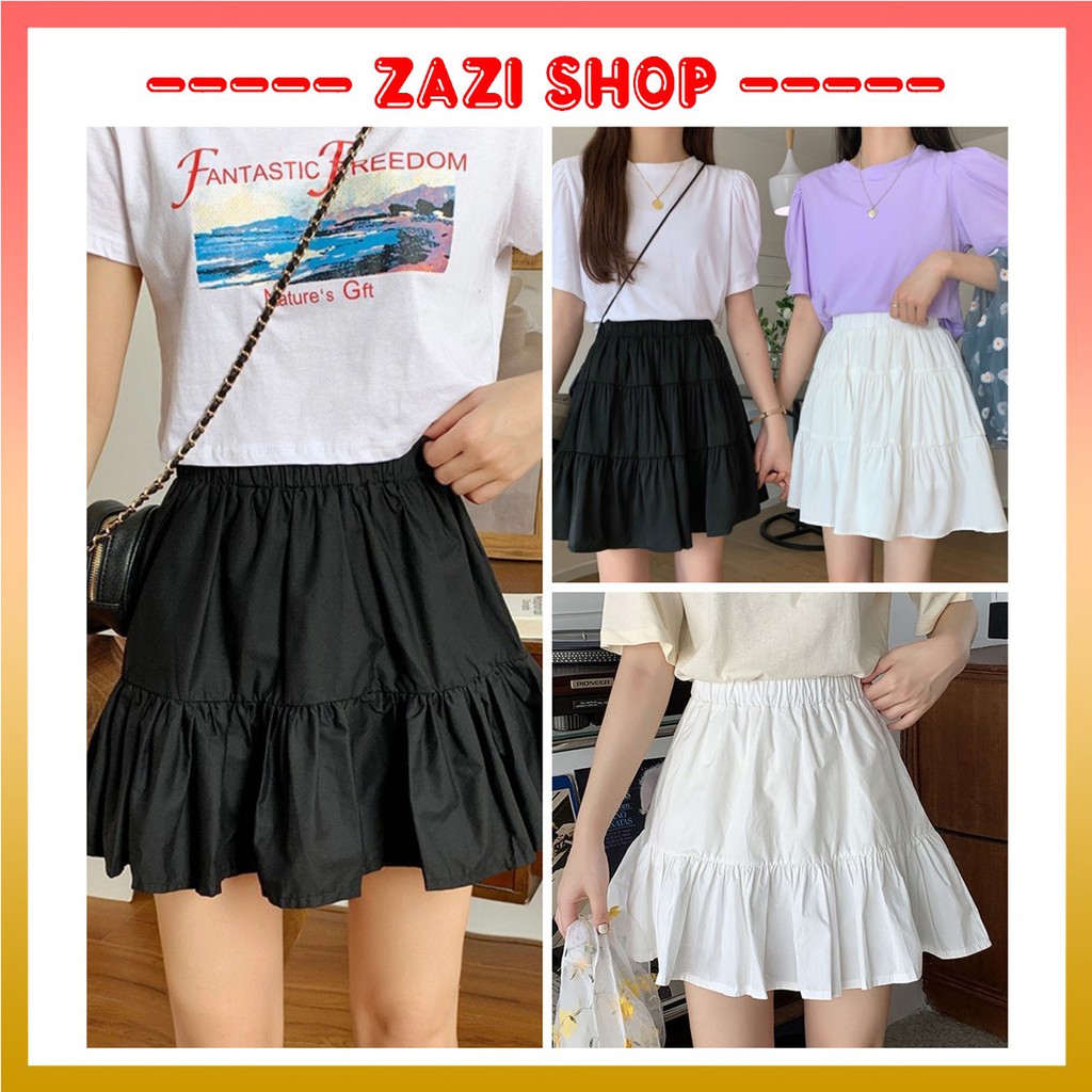 Chân váy chữ A xòe 2 tầng - Chân váy chữ A voan nữ kèm lót 2 màu - ZaZi CV13