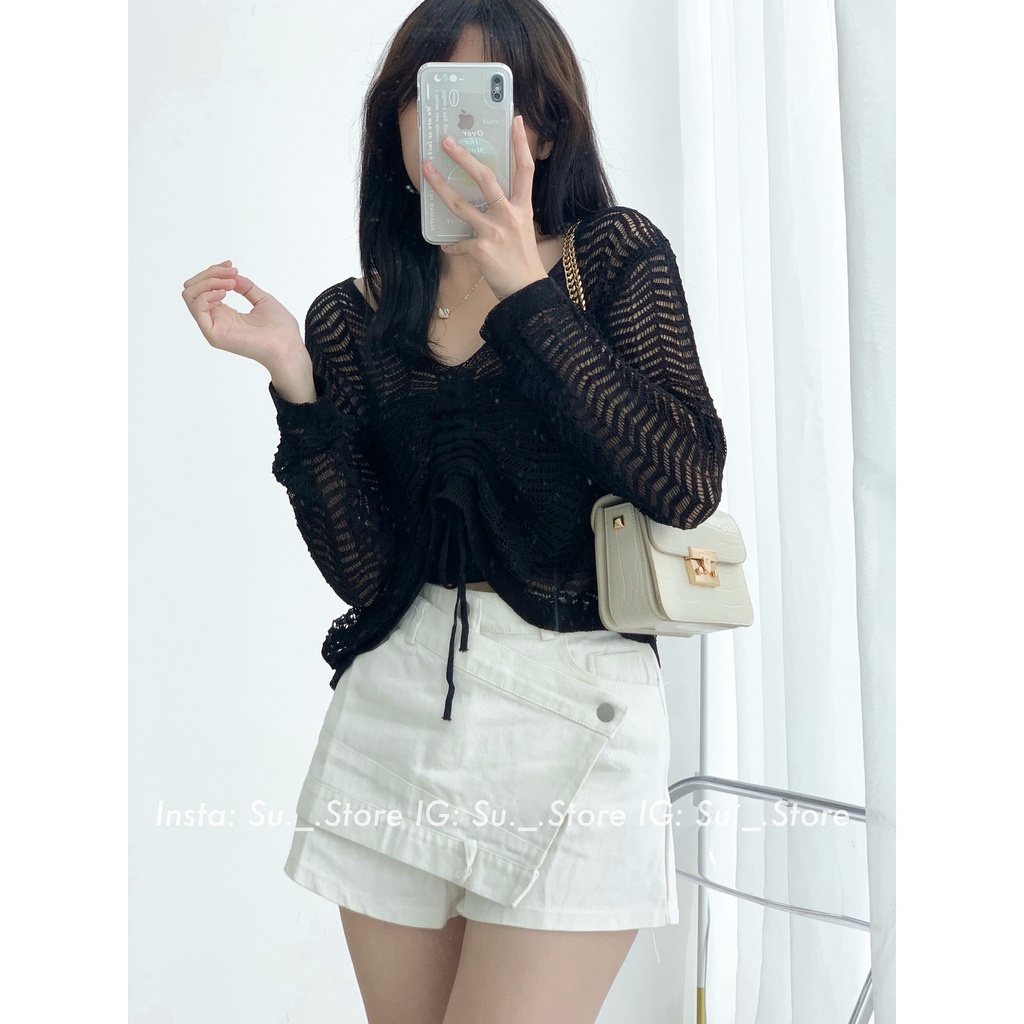 Quần sooc kaki giả váy vạt chéo Q429 SUSTORE