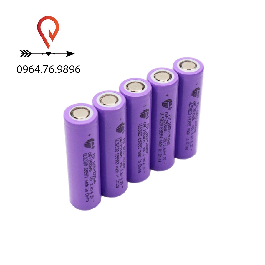 Cell pin 18650 zin mới 100% dung lượng 2500 mAh 5C