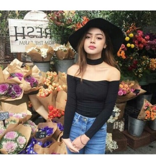 Áo Croptop trễ bẹt vai gắn cổ choker by SGGz