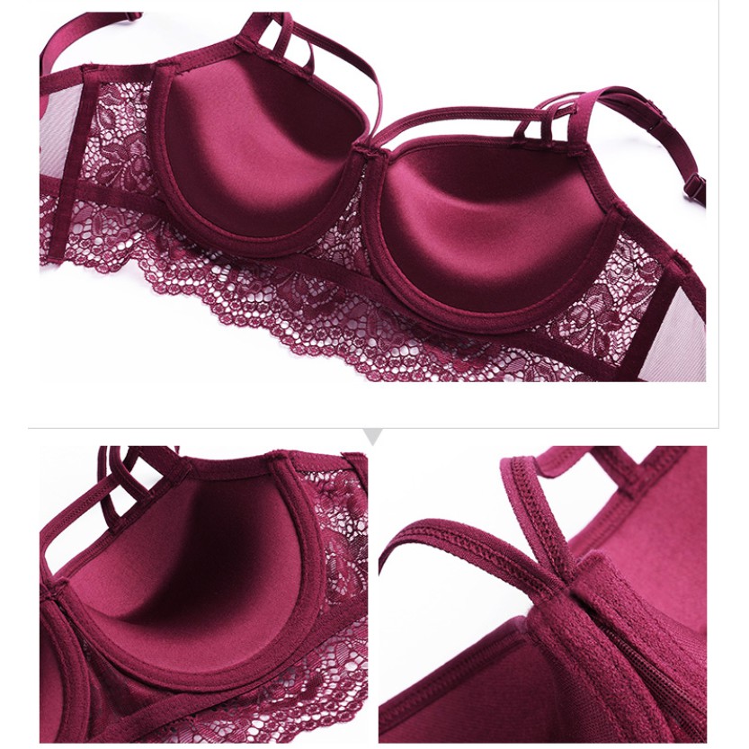 (Thanh lý) Bộ Đồ Lót Ren Có Gọng Nâng Ngực Push Up Mới S193