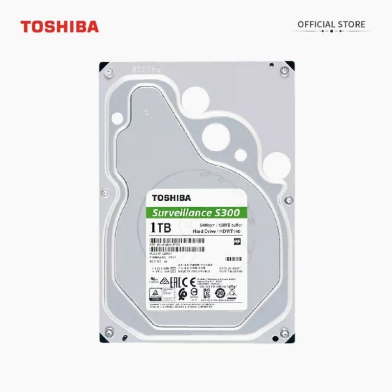 Ổ cứng HDD Toshiba 1TB Surveilance S300 (HDWU110UZSVA) Chính Hãng chuyên cho camera và lưu trữ bảo hành 36 tháng