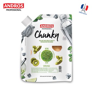 ANDROS - CHUNKY Kiwi - Nguyên liệu pha chế - Mứt trái cây - Túi 1 kg