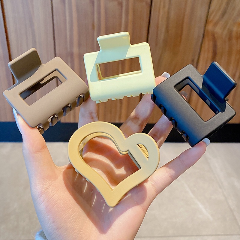 Kẹp tóc acrylic hình trái tim/hình vuông cho nữ thời trang Hàn Quốc