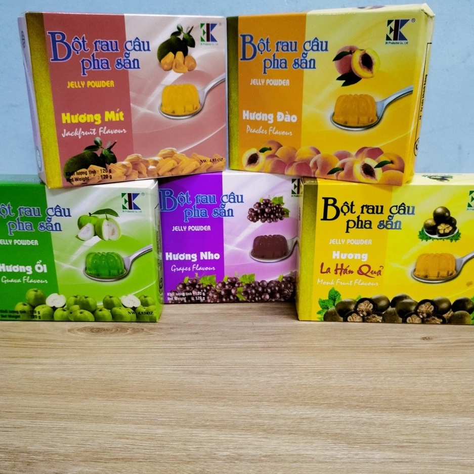 Bột Rau Câu Pha Sẵn Konnyaku Hương Trái Cây Đủ Vị Hộp 120g - Nguyên Liêu Làm Thạch Rau Câu Siêu Ngon