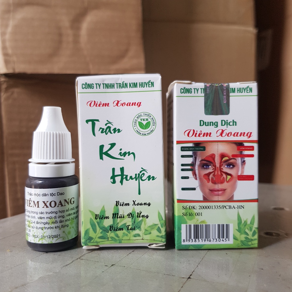 Viêm Xoang, Viêm Mũi Dị ứng, Viêm Tai giữa, Nước Nhỏ Mũi Viêm Xoang, Viêm mũi dị ứng Trần Kim Huyền, 10ml - Hàng ch