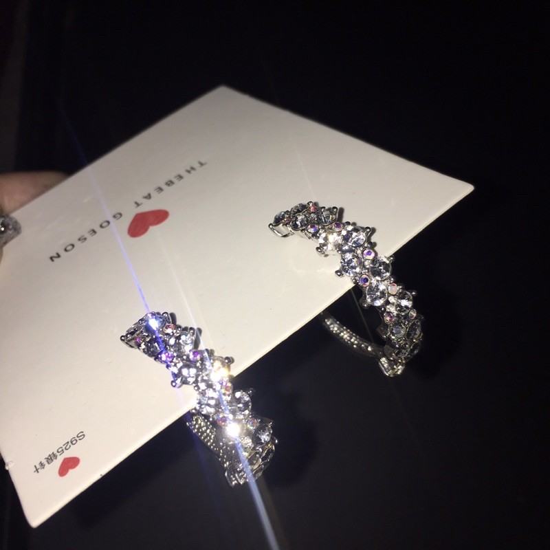 Khuyên Tai Tròn Phối Đá Lấp Lánh Cao Cấp Bling Bling ✨✨✨