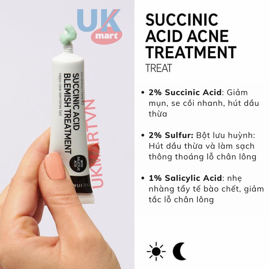 Chấm Mụn The Inkey List Succinic Acid Acne Treatment 15ml