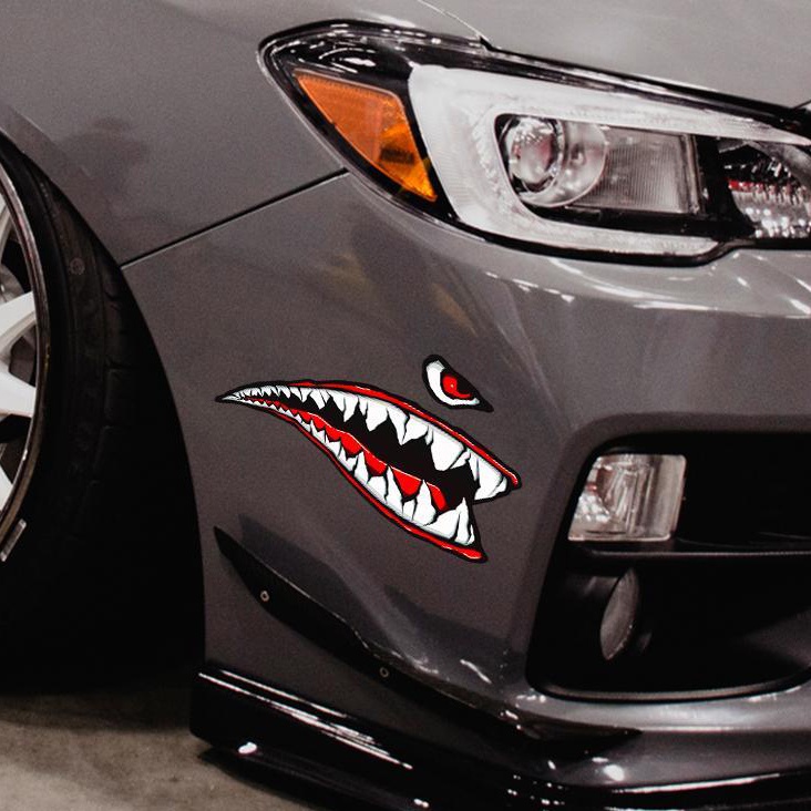 &quot;Shark Mouth&quot; Sticker Phản quang Xe máy Xe tay ga bên Decal Dán trang trí vui nhộn