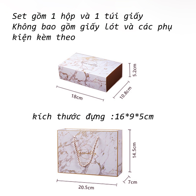 set túi hộp quà 16*9*5cm đựng son nước hoa trang sức phụ kiện  socola  tặng sinh nhật bạn gái bạn trai đối tác,valentine