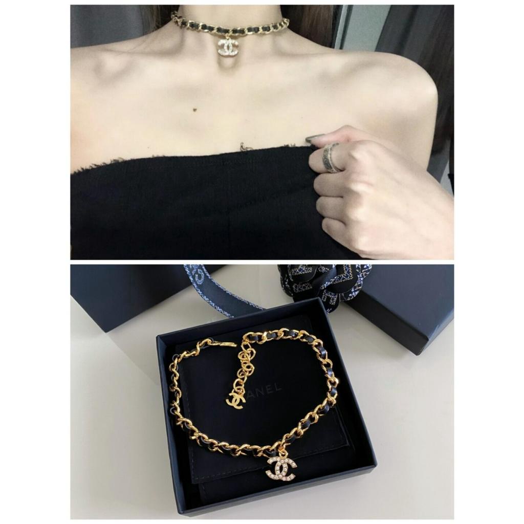 Vòng tay / Vòng cổ choker phối da đen thời trang cổ điển 2020 cá tính