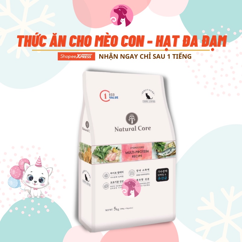 [5kg] Thức ăn cho mèo - Hạt hữu cơ đa đạm NATURAL CORE ECO C1 ☄️HỎA TỐC☄️ Dinh dưỡng vượt trội