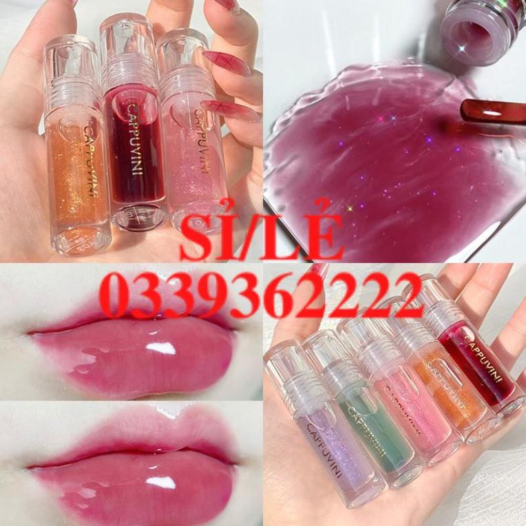 [ CHÍNH HÃNG ] Full set 3 cây son bóng nhũ Cappuvini Crystal Lipstick Sena Beauty  HAIANHSHOP