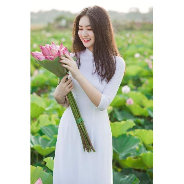 Áo dài trắng nữ sinh 4 tà chiffon HÀNG MỚI VỀ