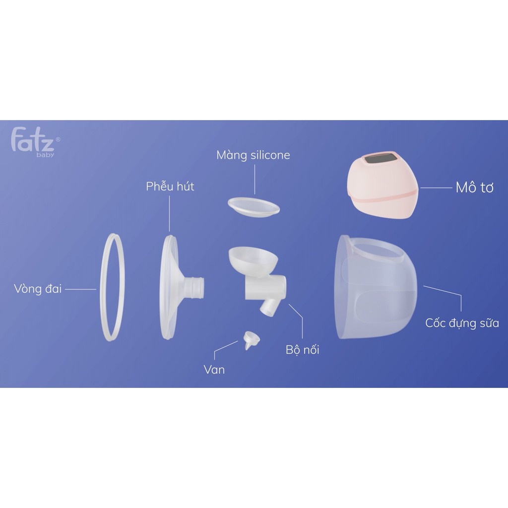 Máy hút sữa không dây rảnh tay Fatz Baby Freemax 1 có 9 cấp độ hút / matxa / kích sữa