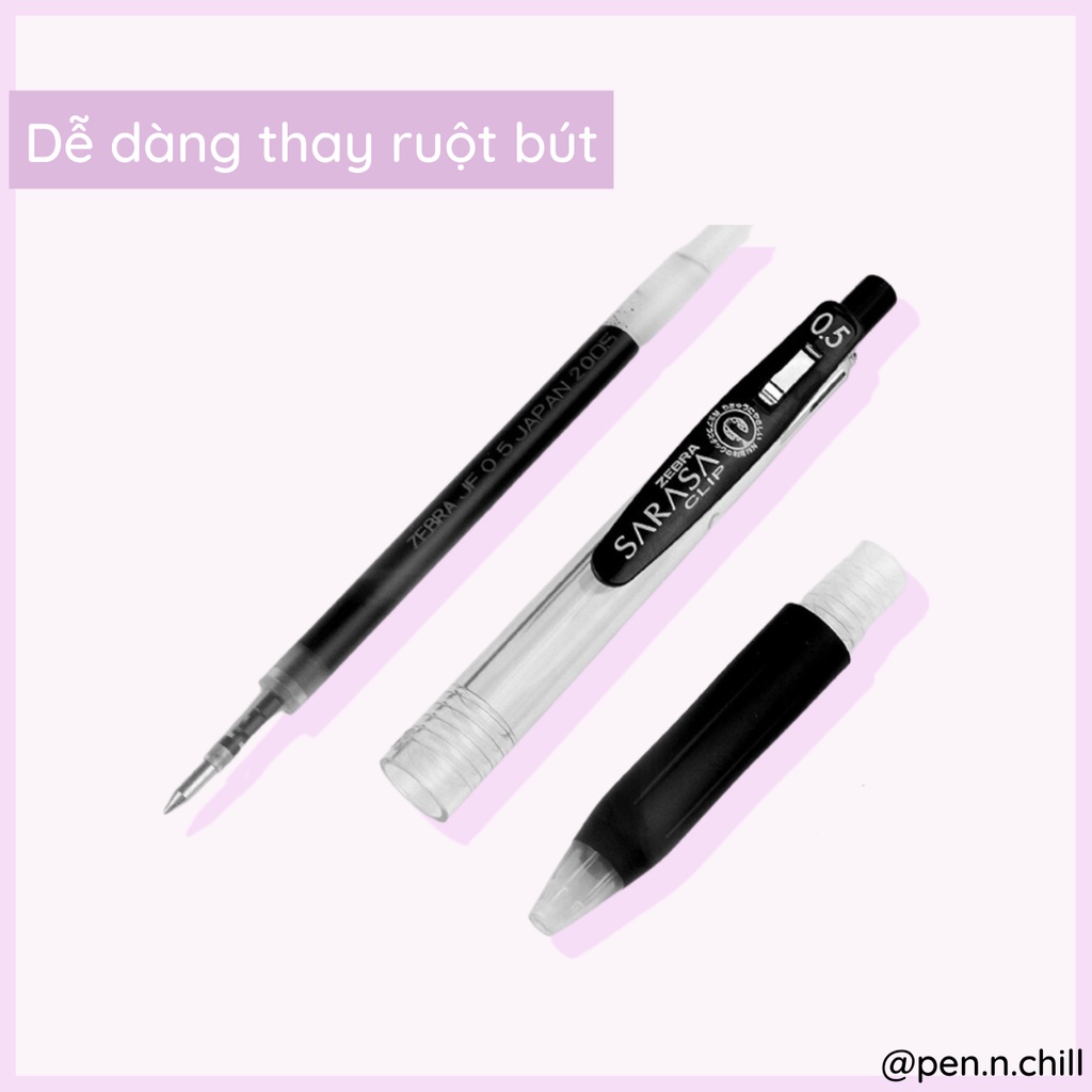 Bút Gel Zebra Sarasa Clip - Cỡ Ngòi 0.5mm - 4 Màu Cơ Bản