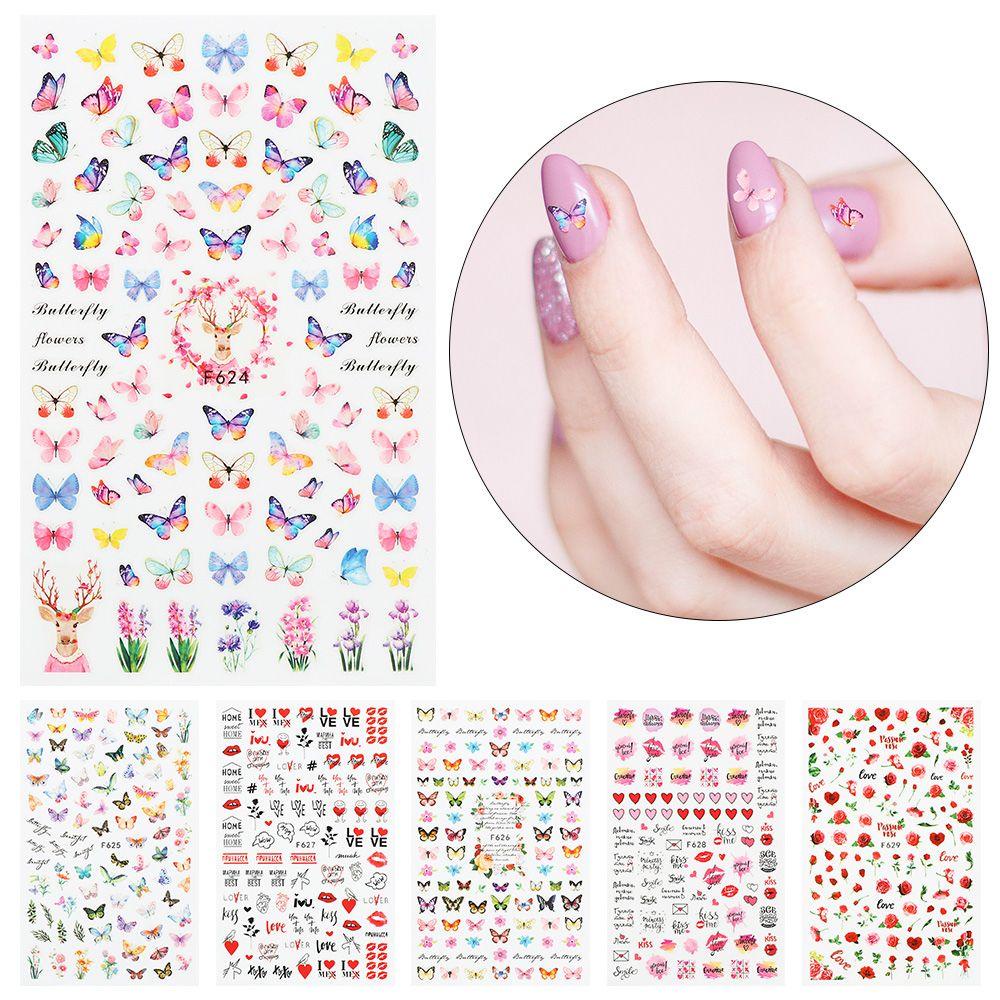 Miếng Dán Trang Trí Móng Tay Hình Hoa Bướm Xinh Xắn