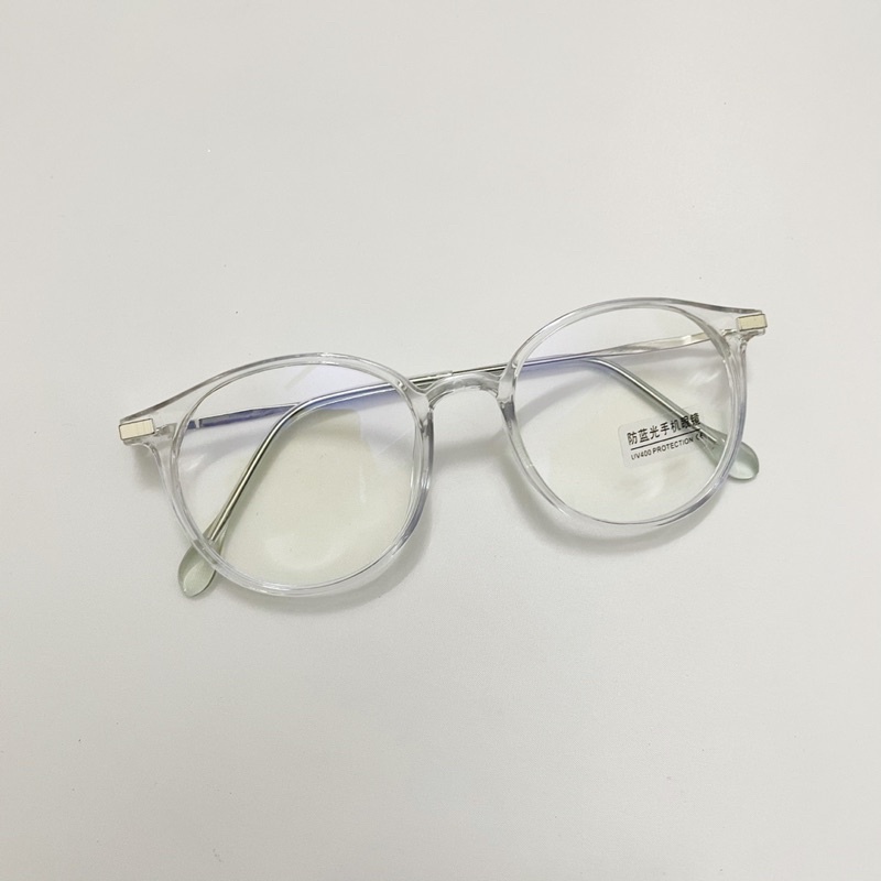 Kính gọng tròn basic nhựa phối kim loại 2054 Jolie eyewear chống ánh sáng xanh, UV400