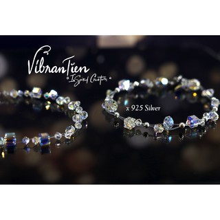 Vòng tay pha lê phối bạc 925