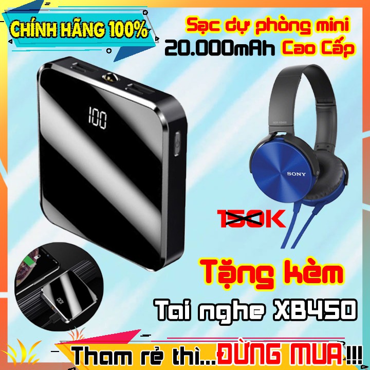 COMBO SẠC DỰ PHÒNG MINI + TAI NGHE XB450