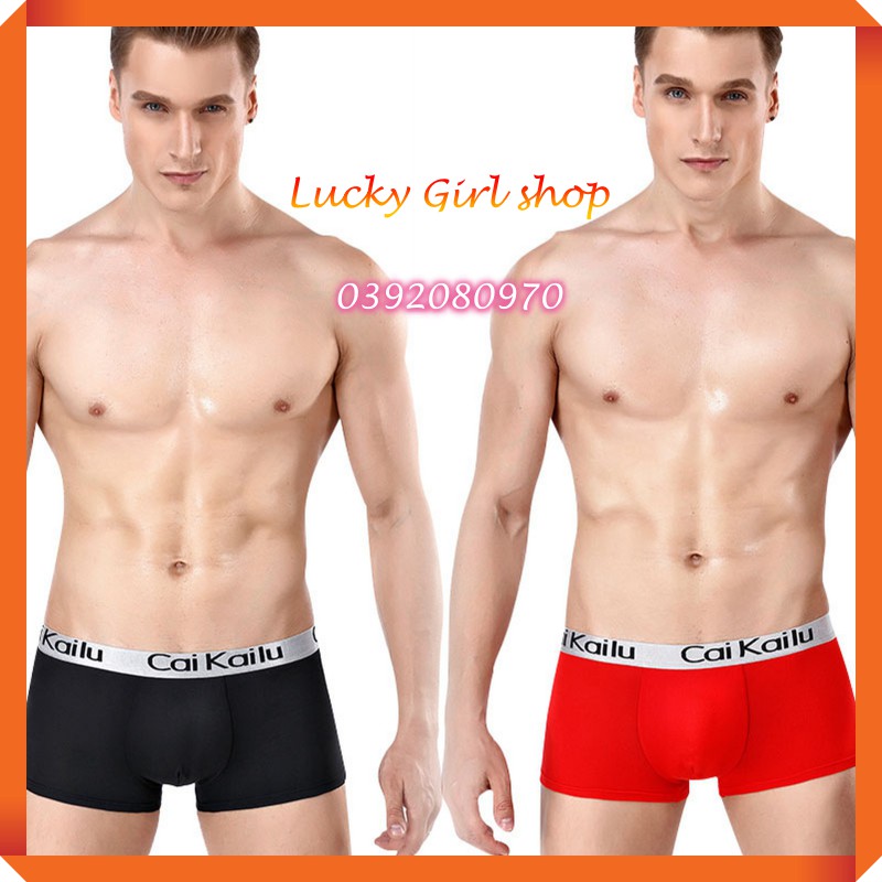 Quần Lót Đùi Boxer Nam Lụa Lạnh Mềm Mịn Mát Màu Nổi Bật Cá Tính - Lucky Girl shop