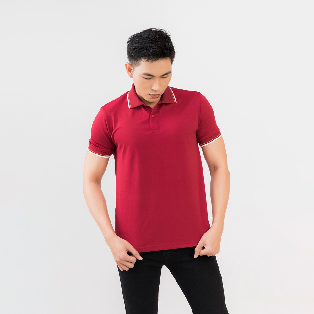 áo thun polo nam trơn chất vải cá sấu lacoste form rộng màu đỏ đô, áo phông có cổ unisex hàng hiệu chính hãng otherstyle