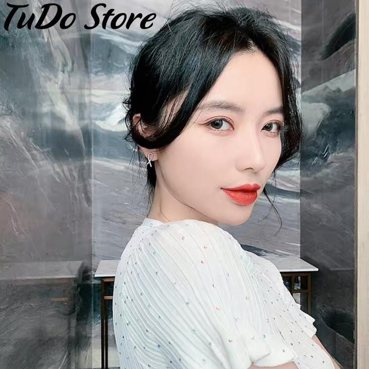 Bông tai, hoa tai nữ Hàn quốc mạ bạc 925 đính đá nhỏ gọn thời thượng HT3