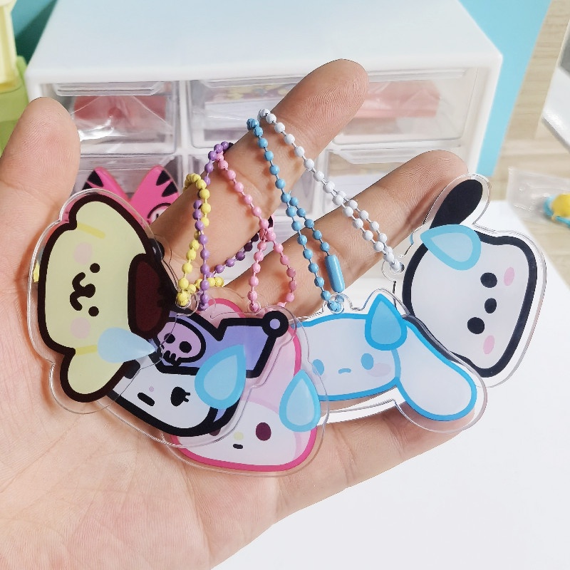 Sanrio Móc Khóa Acrylic Hình Biểu Tượng Cảm Xúc Vui Nhộn