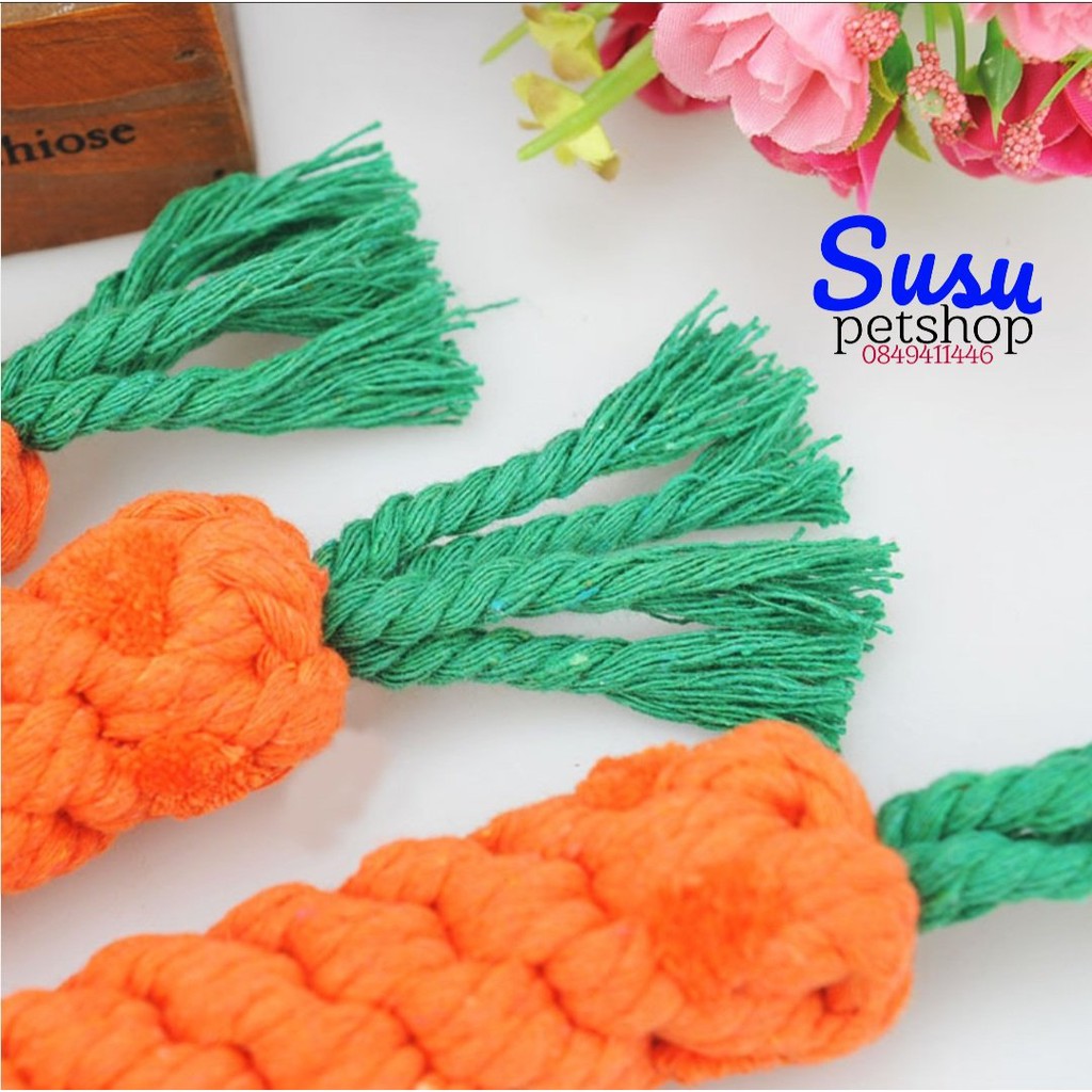 Đồ chơi Cà rốt dây thừng (23cm) Cho Chó, Mèo