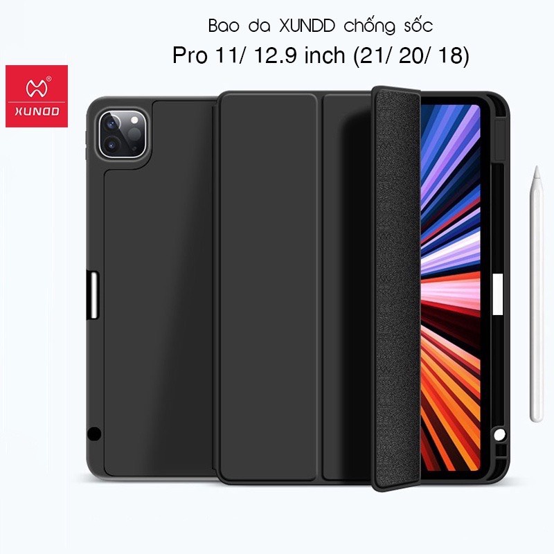 Bao da XUNDD iPad Pro 11/ 12.9 inch (M1-2021/2020) Có ngăn đựng bút