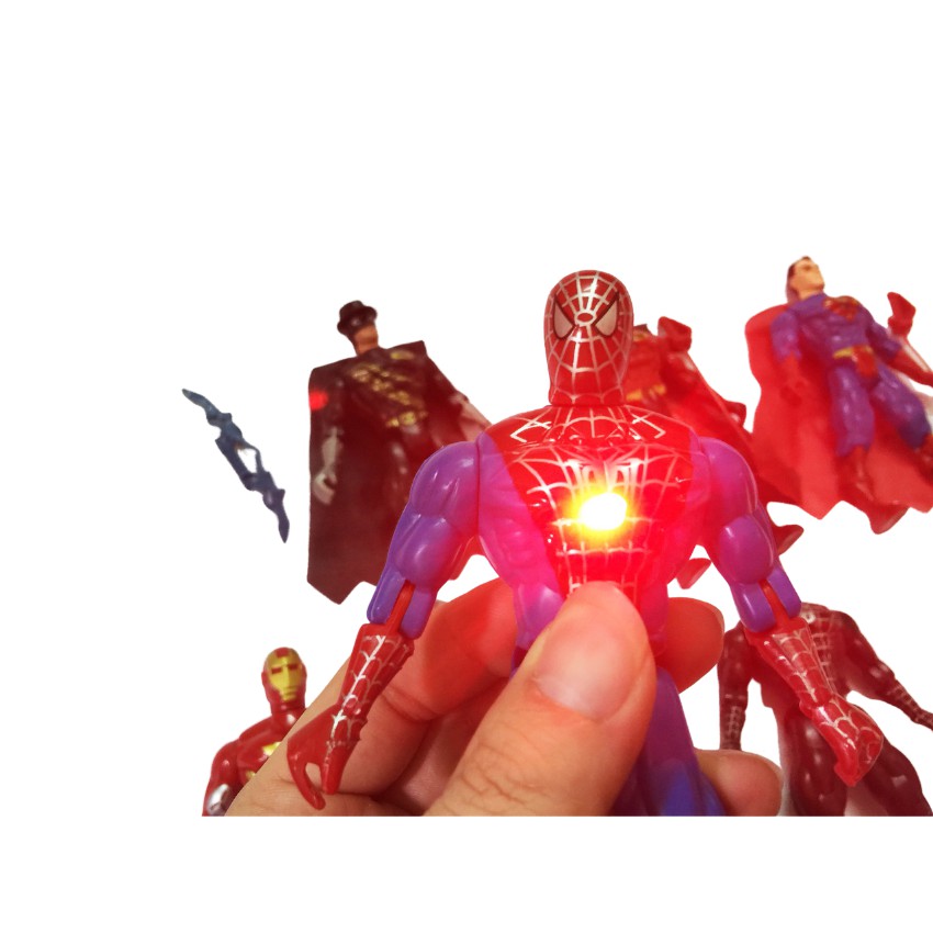 Đồ Chơi Siêu Nhân Biệt Đội Siêu Anh Hùng Avengers - Gồm 7 Nhân Vật, Phát Sáng Đỏ, Thiết Kế Siêu Ngầu -MEOMEOSHOP2021