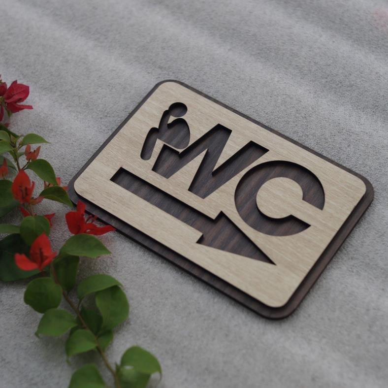 Bảng Gỗ Vintage Decor Toilet WC Nam Nữ Resroom Chỉ hướng nhà vệ sinh