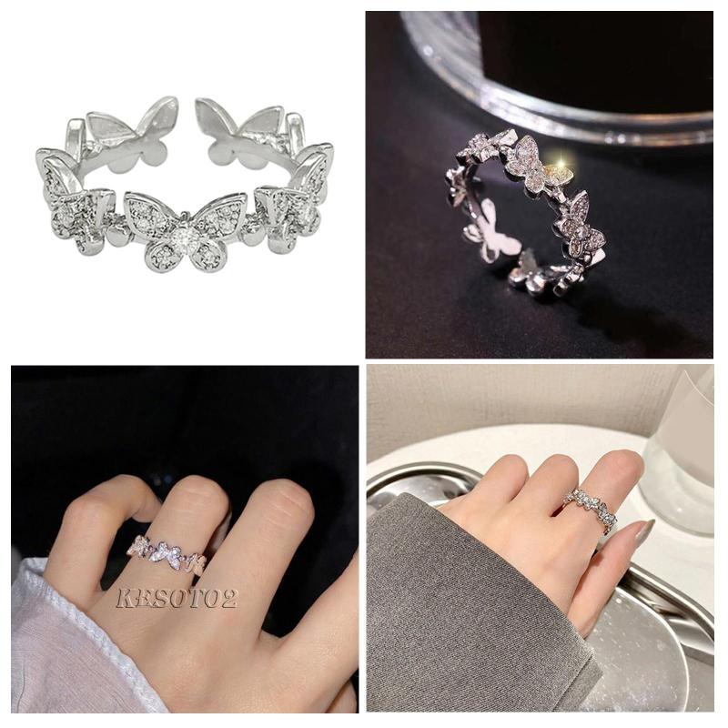 Nhẫn hở hình bướm chuyển động được thời trang