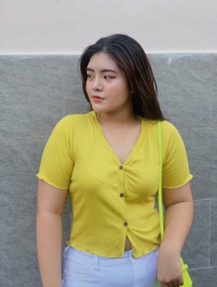 Croptop [Xả kho][Bigsize] thun gân cổ V