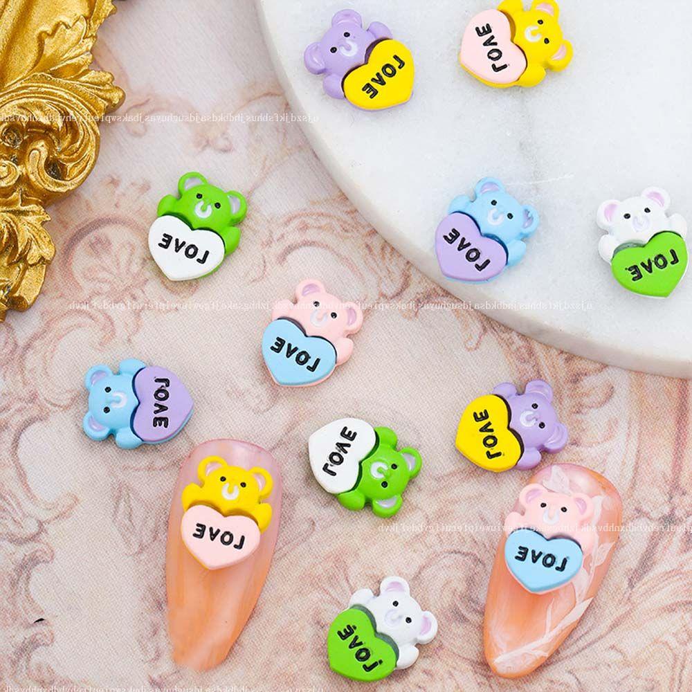 Phụ Kiện Trang Trí Móng Tay 3D Bằng Hợp Kim Hình Gấu Dễ Thương