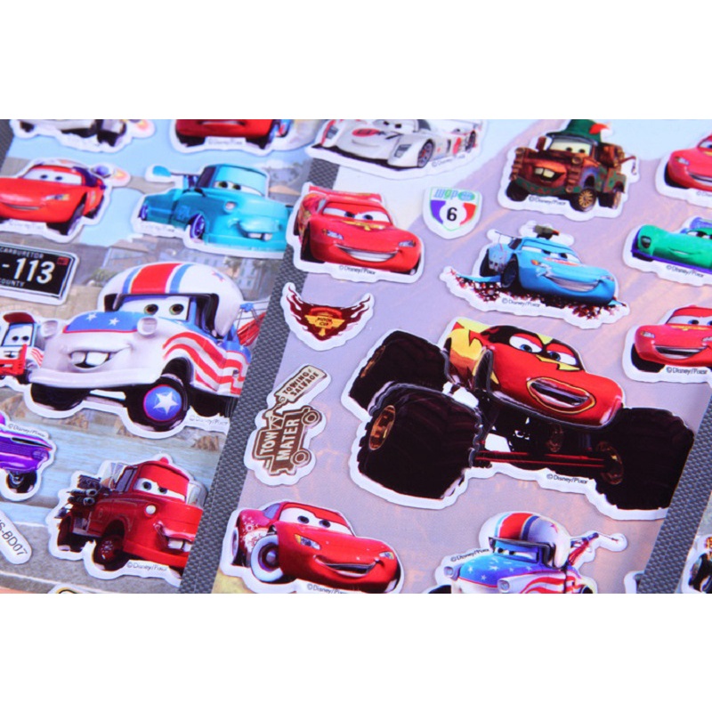 Sticker 3D chống thấm Vương Quốc Xe Hơi cho bé đồ chơi dán giải trí nhân vật yêu thích