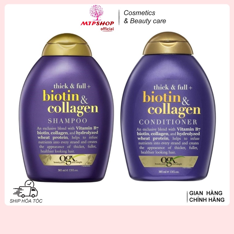 CẶP DẦU GỘI XẢ BIOTIN COLLAGEN OGX 385 ml