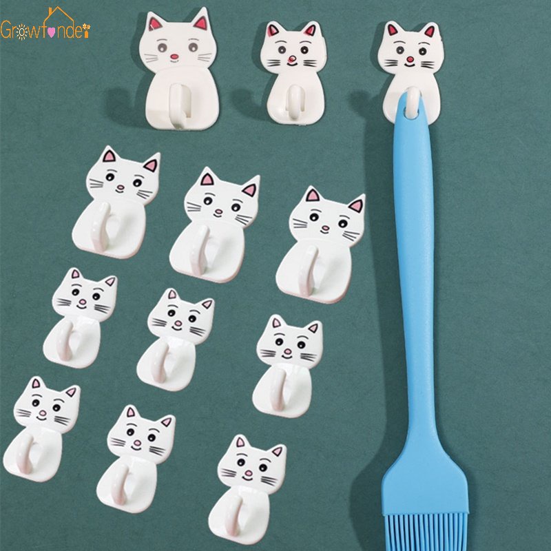 1 Móc Treo Đồ Dán Tường Tự Dính Hình Hoạt Hình Dễ Thương Sắp Xếp Gọn Gàng Cho Nhà Bếp Nhà Tắm