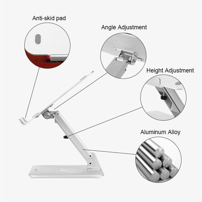 Stand Nhôm Gập 1 Chân Có Thể Điều Chỉnh Độ Cao Tản Nhiệt Cho Macbook/Laptop Jincomso